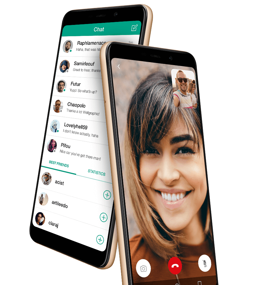 VIEW Go with sms app dispalyed on the screen - text + smileys